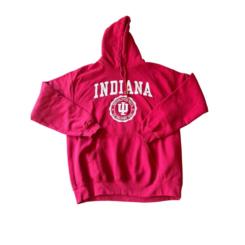 Perrin Hoodie Red Indiana University Hoosiers Graphic Collegiate Sweatshirt M